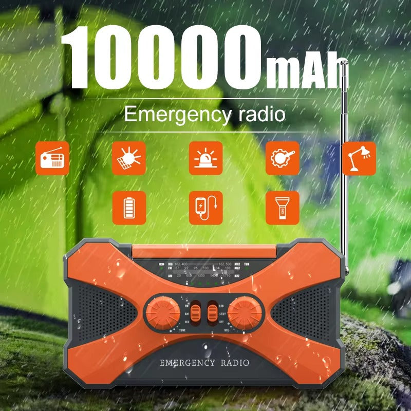Emergency Radio – 10,000mAh Solar, AM/FM/NOAA